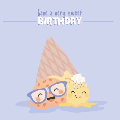 Dubbele verjaardagskaart voor een tweeling met ijsjes 2