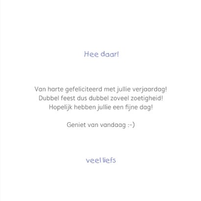 Dubbele verjaardagskaart voor een tweeling met ijsjes 3