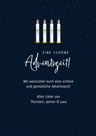 Duitse adventskaart vier kaarsen met strik 3