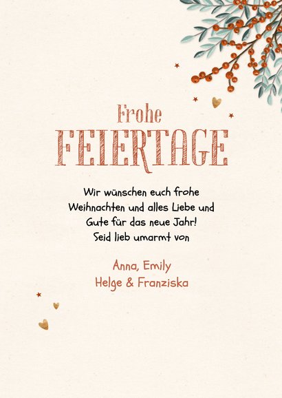 Duitse Kerstkaart met een foto op takken 3