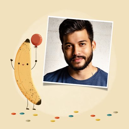 Duitse verjaardagskaart met grappige banaan 2