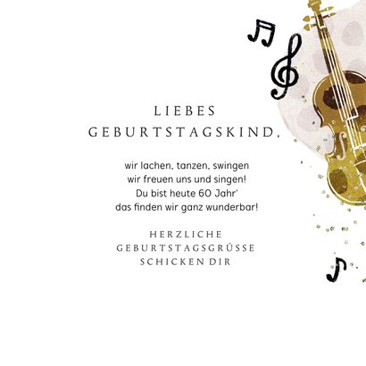 Duitse verjaardagskaart met muziekinstrumenten 3