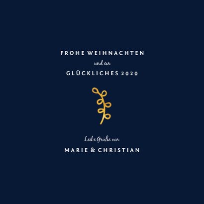 Dunkelblaue Weihnachtskarte 'Merry & Bright' 3