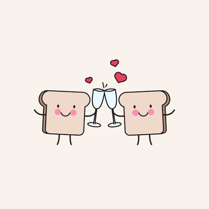Een grappige felicitatiekaart voor een echtpaar een toast 2