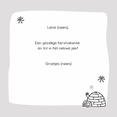 Een kerstkaart met ijsbeer om in te kleuren. 3
