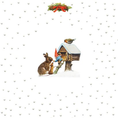 Een kerstknuffel en een dikke kus van de kabouter Achterkant