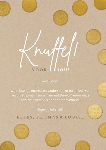 Een kerstkus door de brievenbus - Gouden confetti  3