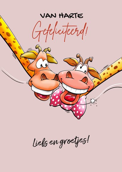 Een verrekt verbazende verjaardagskaart met giraffen 3