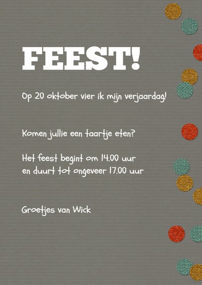 Een vrolijke, stoere uitnodiging voor een kinderfeestje. 3