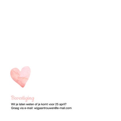 Eenvoudige trouwkaart hart 2