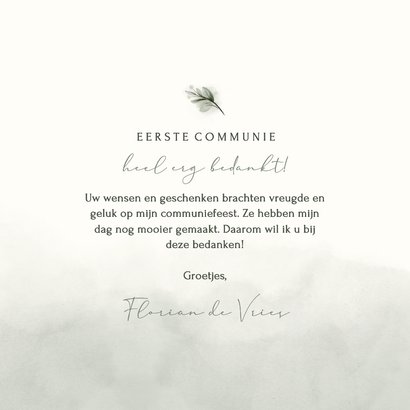 Eerste communie bedankkaartje Ichthus visje met foto 3