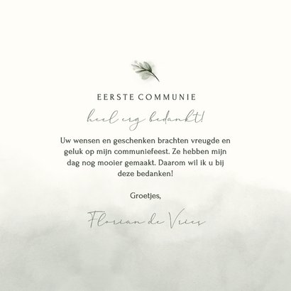 Eerste communie bedankkaartje Ichthus visje met foto 3