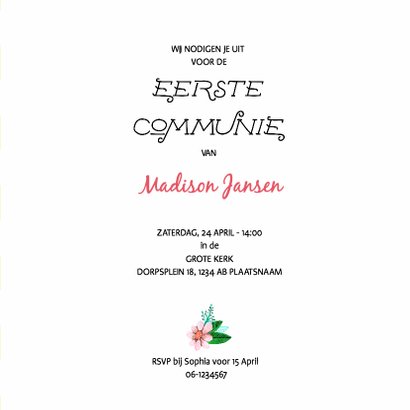Eerste Communie Bloemen Krans 3