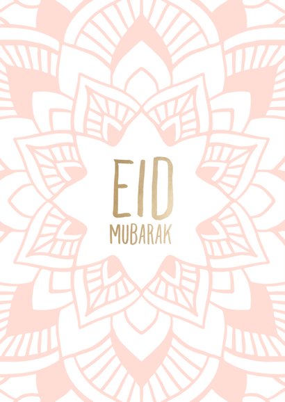 Eid Mubarak kaart met getekende mandala 2