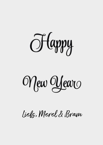 Eigen foto Merry Christmas Happy New Year zwart 3