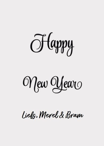 Eigen foto Merry Christmas Happy New Year zwart 3