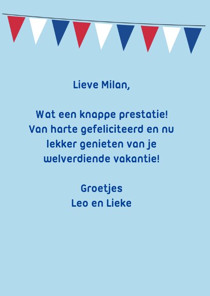 Eigen naam geslaagd en gefeliciteerd met vlaggen 3