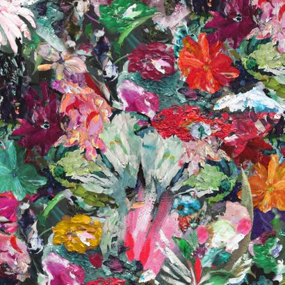 Eigen tekst bloemen kleurrijk Achterkant