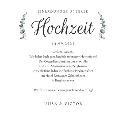 Einaldung Hochzeit Timeline Marmor & Botanik 3