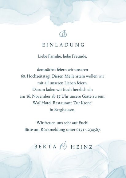 Einladung Diamantene Hochzeit mit Foto 3
