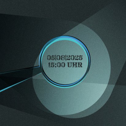 Einladung Fragezeichen Blau Escape Room Party 2