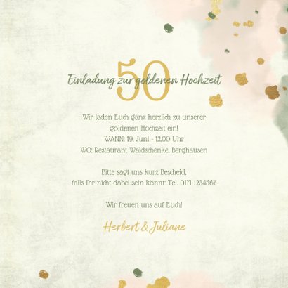Einladung Goldene Hochzeit Retrolook Foto 3