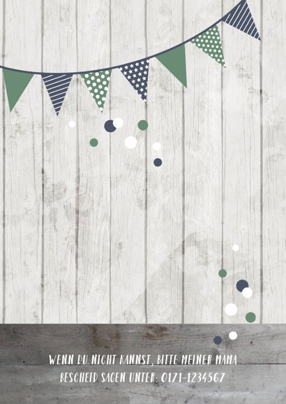 Einladung Kindergeburtstag Blue & Green 2