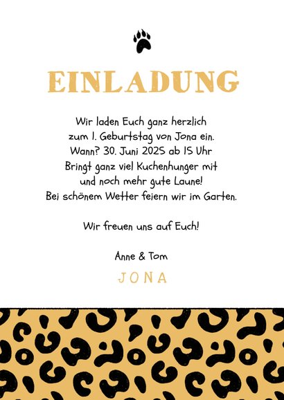 Einladung Kindergeburtstag Foto & Pantherprint 3