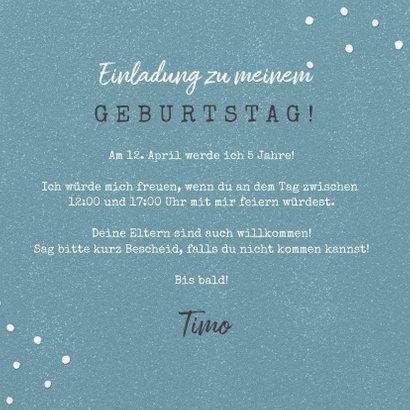 Einladung Kindergeburtstag mit großer Zahl und Girlande 3