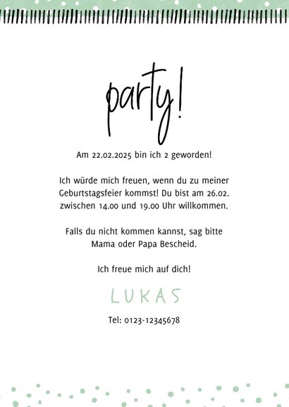 Einladung Kindergeburtstag 'Party!' mit eigenem Foto 3