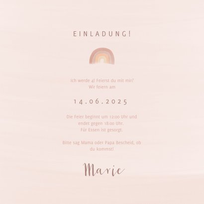 Einladung Kindergeburtstag Pastell Regenbogen & Foto 3