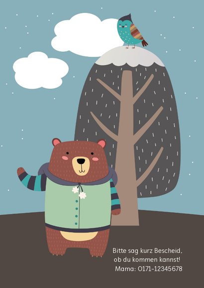 Einladung Kindergeburtstag Winterbär 2