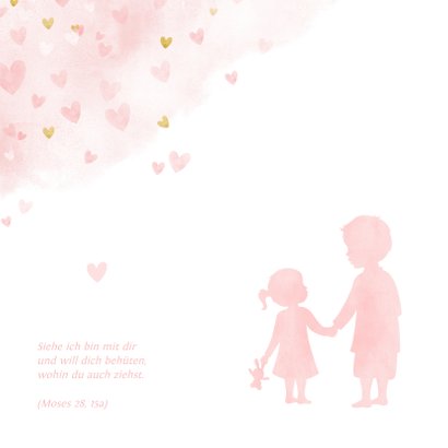 Einladung Taufe rosa großer Bruder und kleine Schwester 2