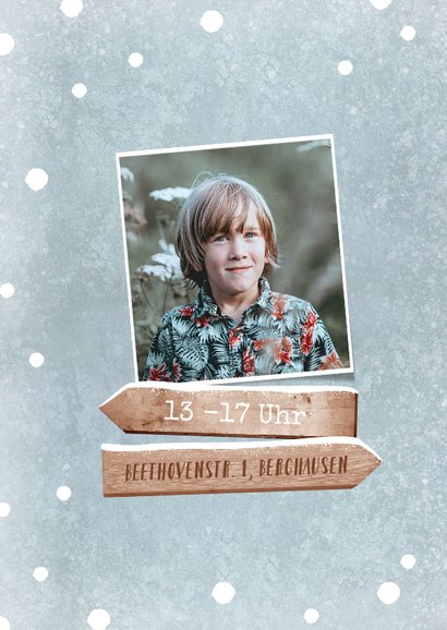 Einladung Winter-Kindergeburtstag Schlitten 2