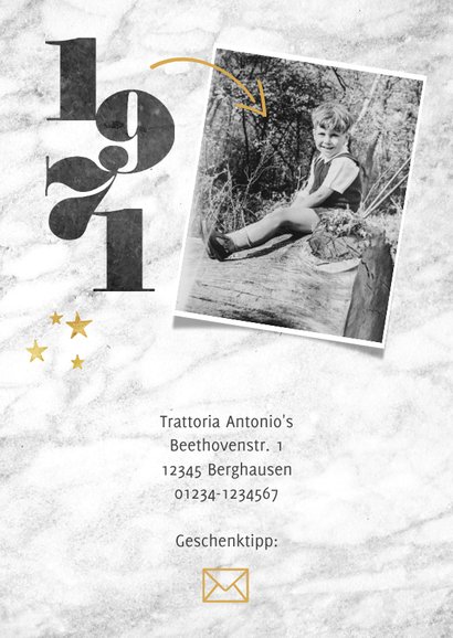 Einladung zum 50. Geburtstag 1971-2021 Marmor 2