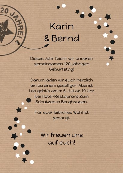 Einladung zum Doppelgeburtstag Zusammen 120 3