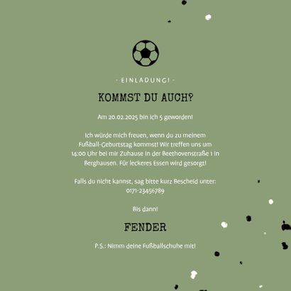 Einladung zum Fußball Kindergeburtstag mit Foto 3