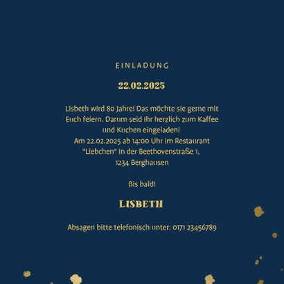 Einladung zum Geburtstag dunkelblau mit Fotos 3