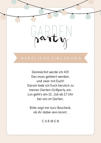 Einladung Zum Geburtstag Gartenparty Pastell Kaartje2go