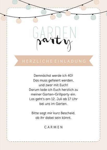 Einladung zum Geburtstag Gartenparty pastell 3