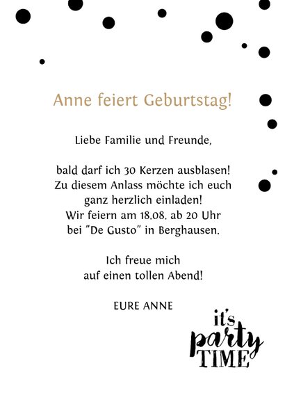 Einladung zum Geburtstag It's Party Time 3