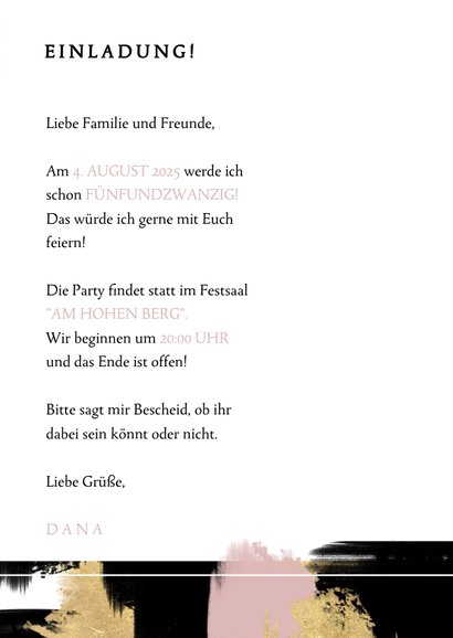 Einladung zum Geburtstag mit eigenem Foto und Farbstreifen 3