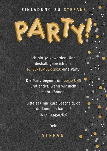 Einladung Zum Geburtstag Party Ballon Und Fotos Kaartje2go