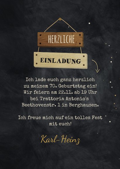 Einladung zum Geburtstag Schilder & Luftballons 3