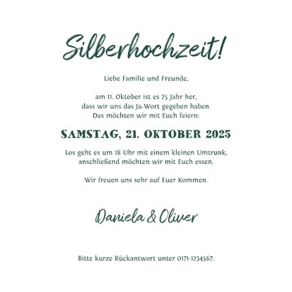 Einladung zum Hochzeitsjubiläum Hochzeitsfoto auf Spitze 3