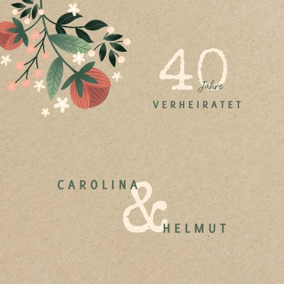 Einladung zum Hochzeitsjubiläum Kraftpapier & Blumen 2