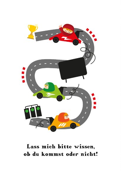 Einladung zum Kindergeburtstag Autorennen 2