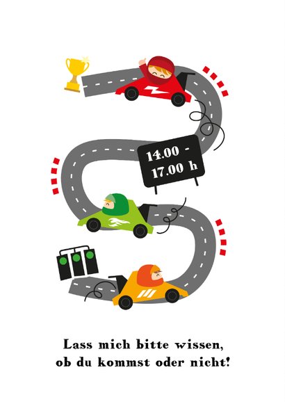Einladung zum Kindergeburtstag Autorennen 2