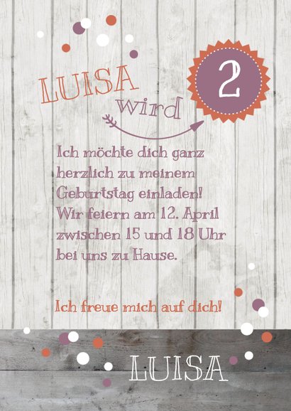 Einladung zum Kindergeburtstag Dusky Pink & Orange 3