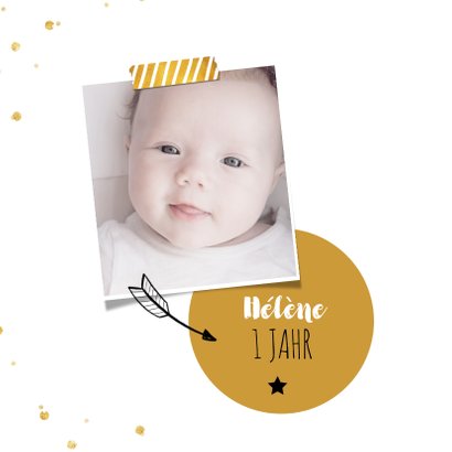 Einladung zum Kindergeburtstag Goldschatz mit Foto 2